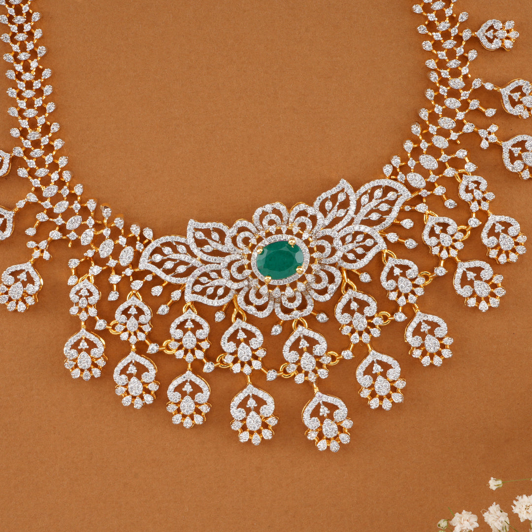 Grandeur Emerald Drop Swarovski Necklace