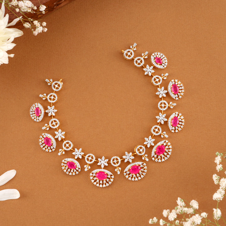 Timeless Sparkle Swarovski Ruby Necklace