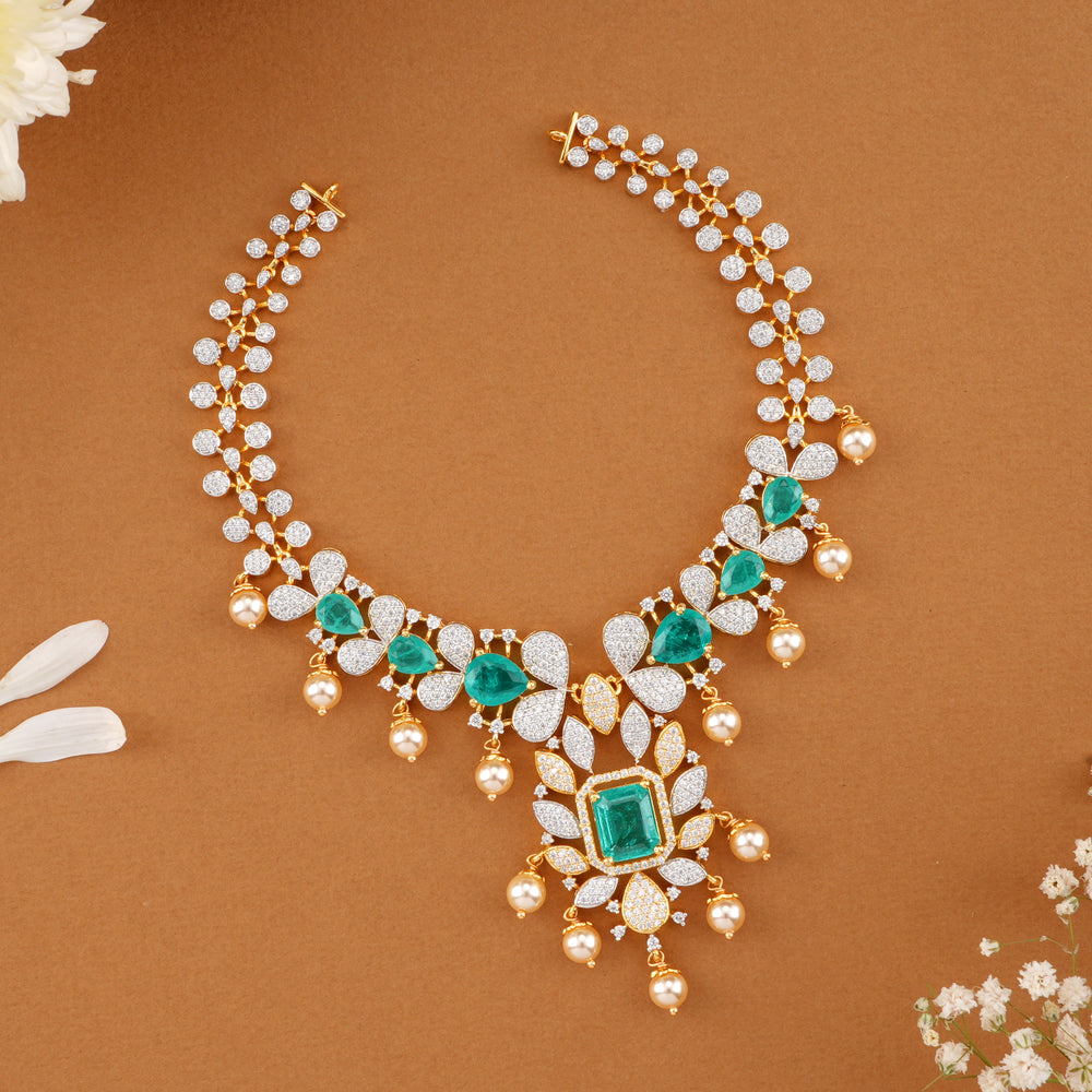 Classic Halo Drop Swarovski Necklace