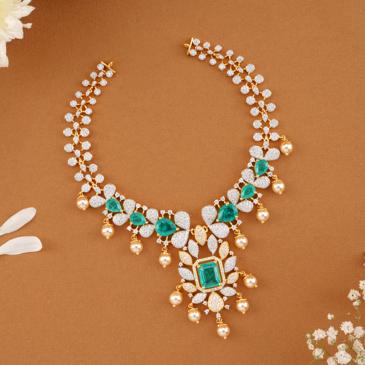 Classic Halo Drop Swarovski Necklace