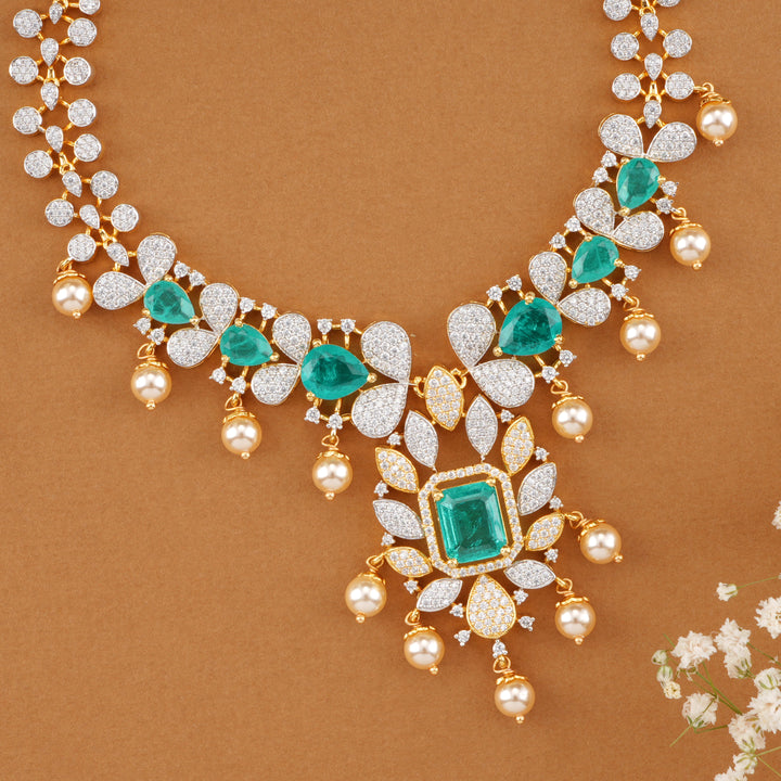 Classic Halo Drop Swarovski Necklace