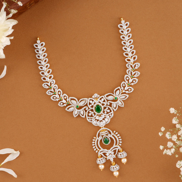 Pearl Blossom Sparkle Swarovski Necklace