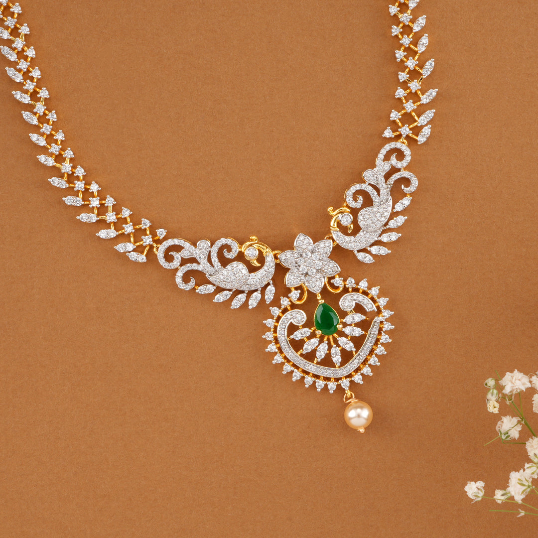 Floral Emerald Swarovski Choker Necklace