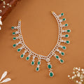 Radiant Floral Layer Emerald Swarovski Necklace