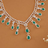 Radiant Floral Layer Emerald Swarovski Necklace