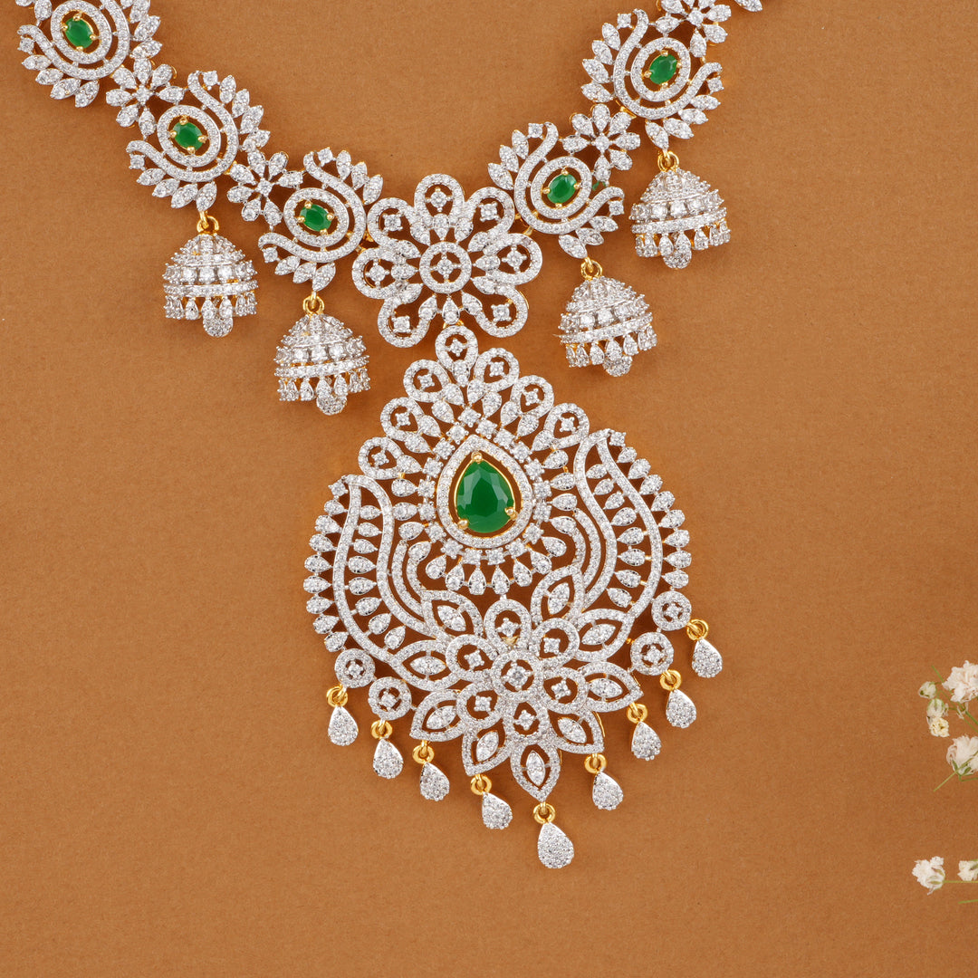 Heritage Emerald with Swarovski Ball Drops Necklace