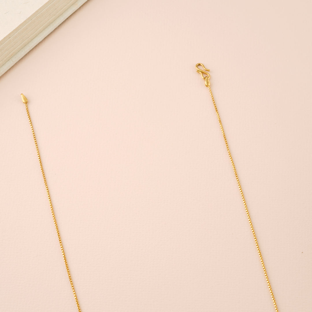 Elegant Tri Tone Beads Drop Gold Chain