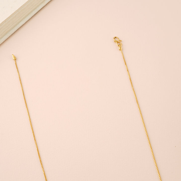 Elegant Tri Tone Beads Drop Gold Chain