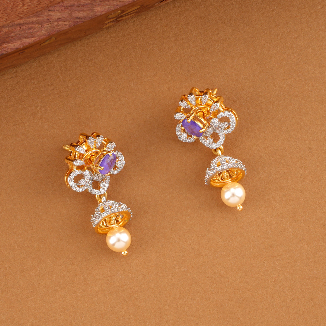 2 in 1 Stone Pearl Drop Avikam Swarovski Earrings