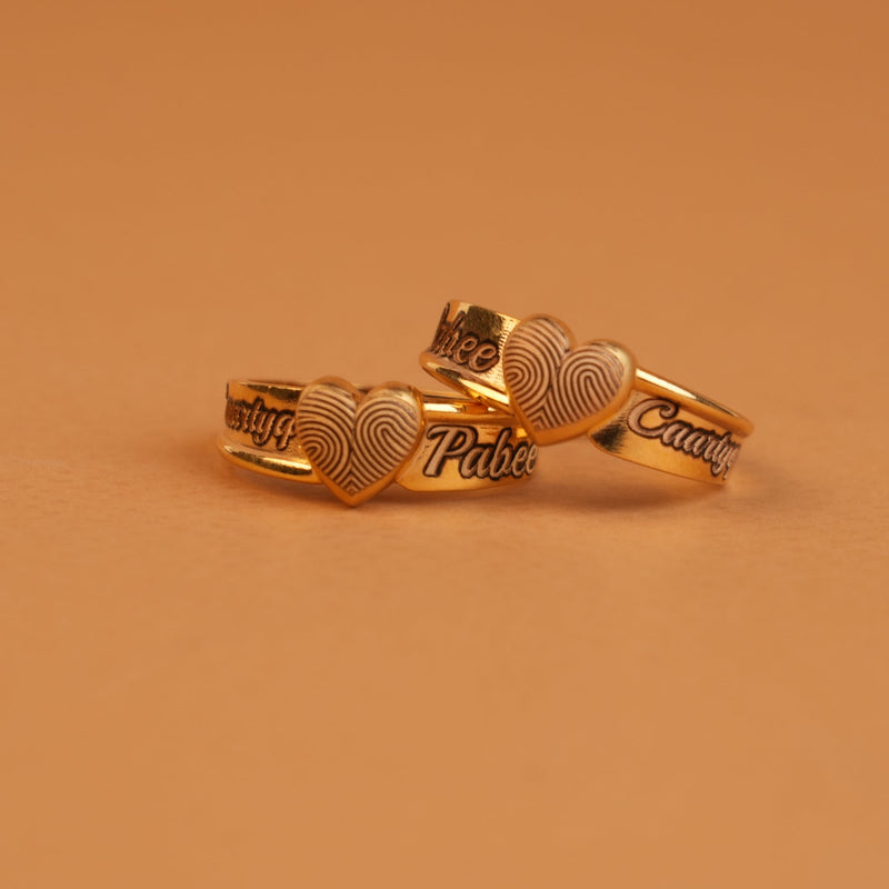 Fingerprint Couple Rings