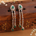 Exclusive Emerald Long Drop Swarovski Earrings