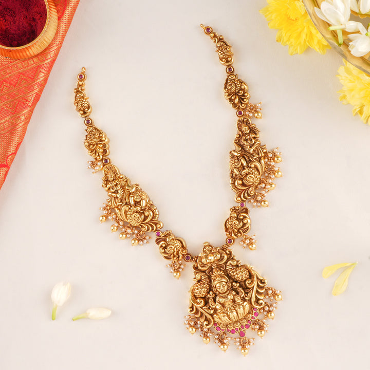 Traditional Lakshmi Peacock Temple Necklace