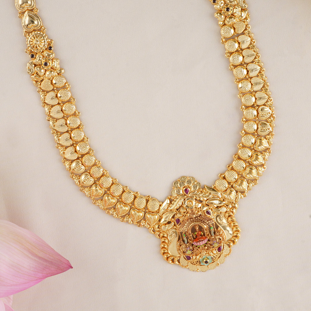Temple Lakshmi Silver Gold Plated Haram