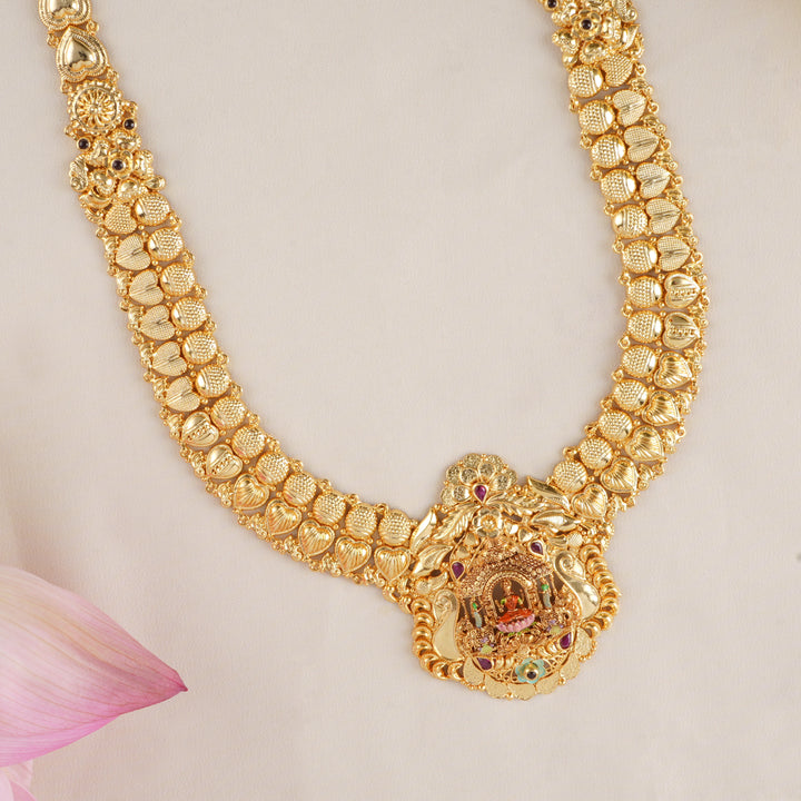Temple Lakshmi Silver Gold Plated Haram