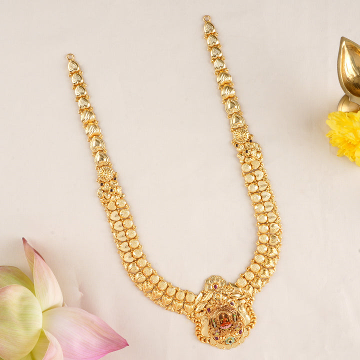 Temple Lakshmi Silver Gold Plated Haram
