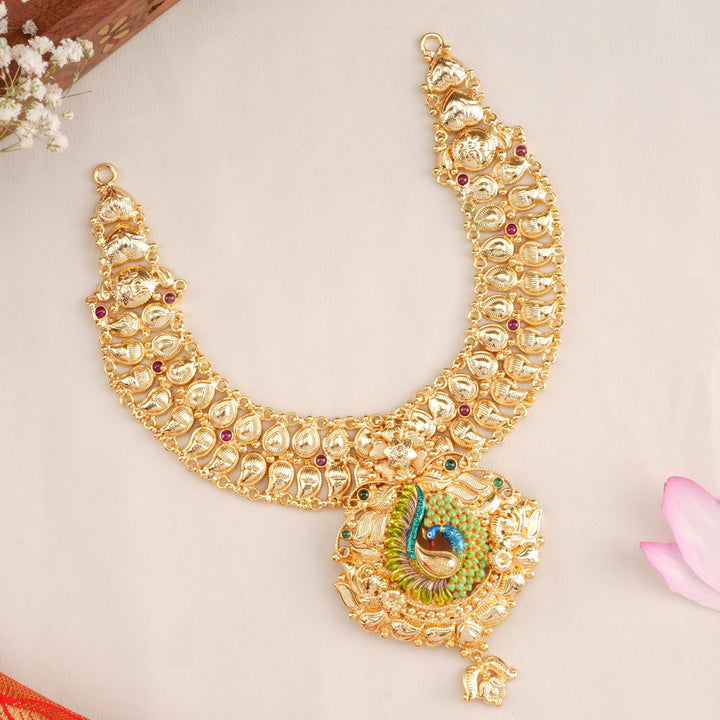 Bridal Peacock Temple Style Necklace