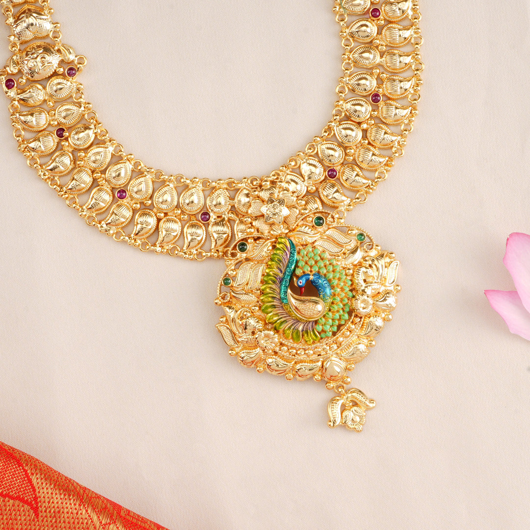 Bridal Peacock Temple Style Necklace