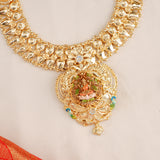 Bridal Lakshmi Devi Silver Gold Plated Necklace