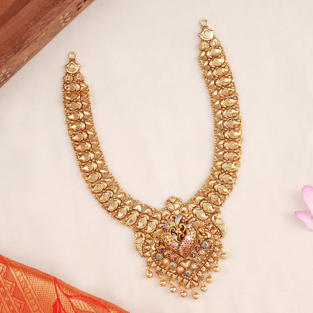 Goddess Inspired Peacock Temple Necklace