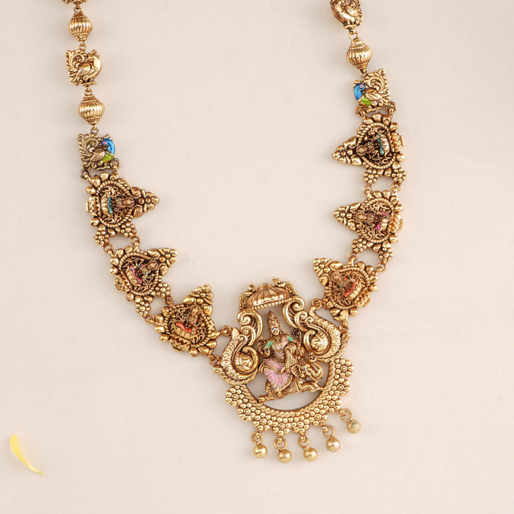 Heritage Lakshmi Antique Silver Gold Plated Haram