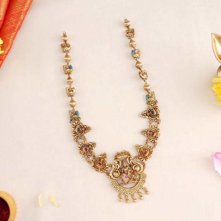 Heritage Lakshmi Antique Silver Gold Plated Haram