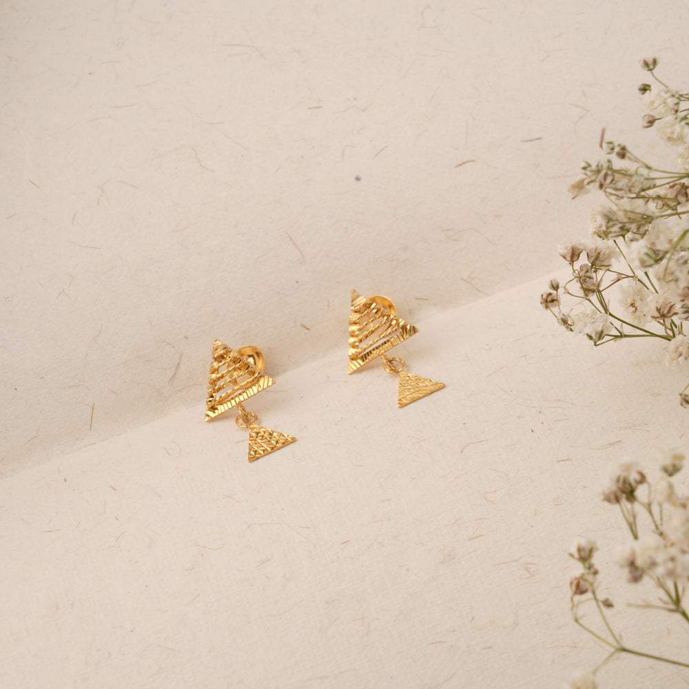 Triangle Shape Gold Stud