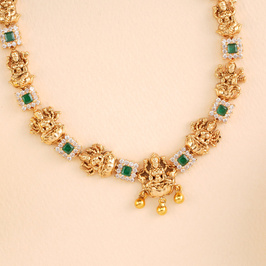 Emerald Aura Lakshmi Nagas Necklace