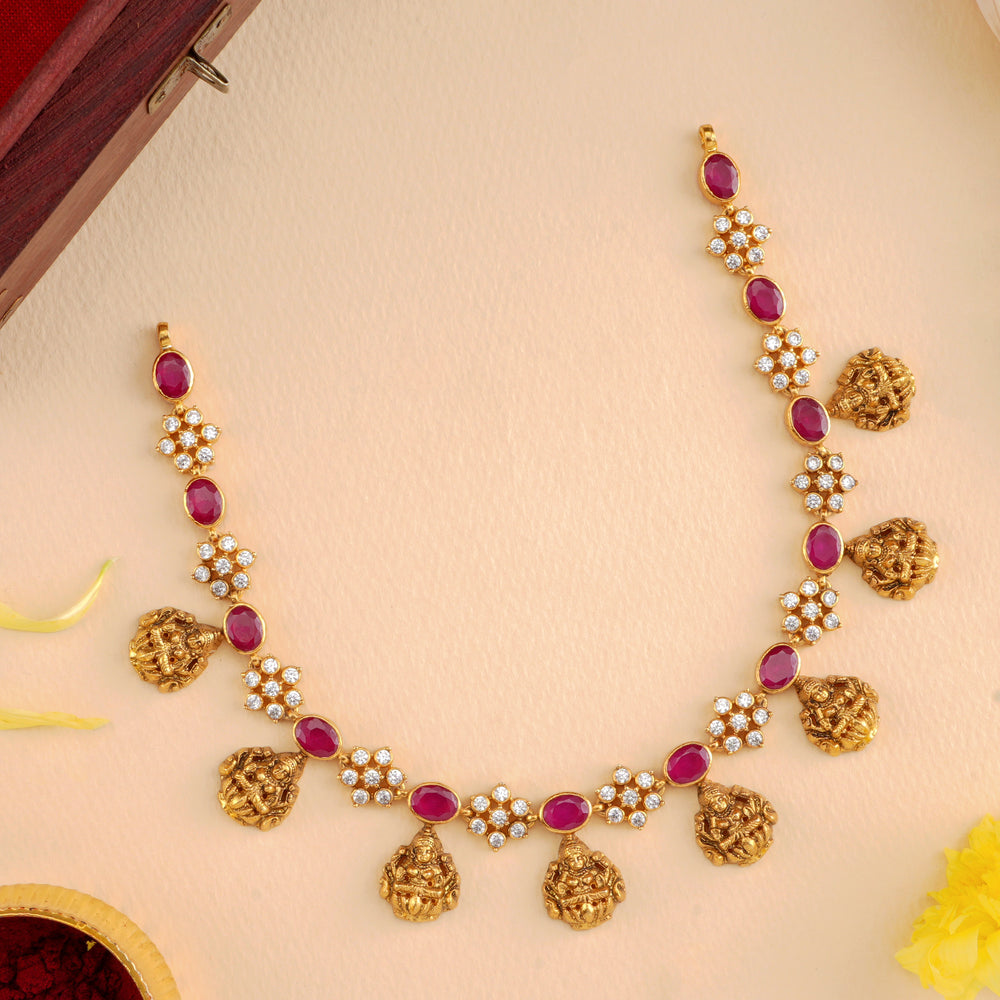 Astalakshmi Ruby Gemstone Layer Necklace