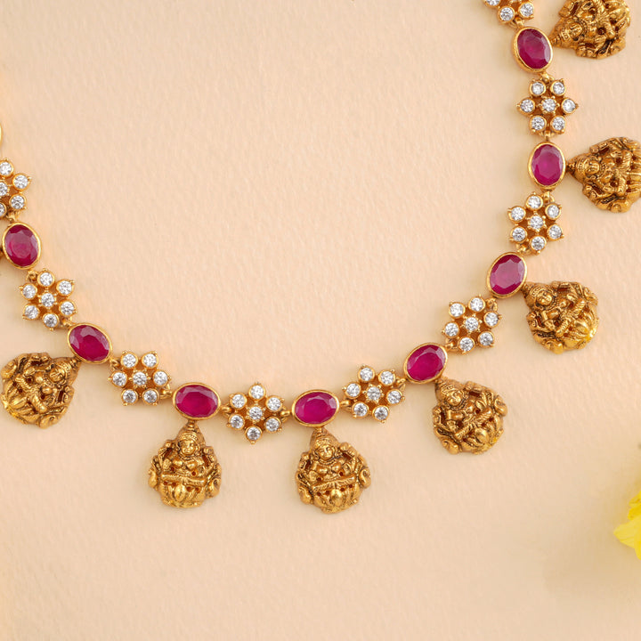 Astalakshmi Ruby Gemstone Layer Necklace