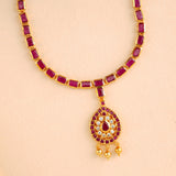 Ruby Oval Stone Layer Necklace