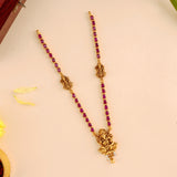 Vinayagar Pendant with Ruby Necklace