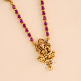 Vinayagar Pendant with Ruby Necklace