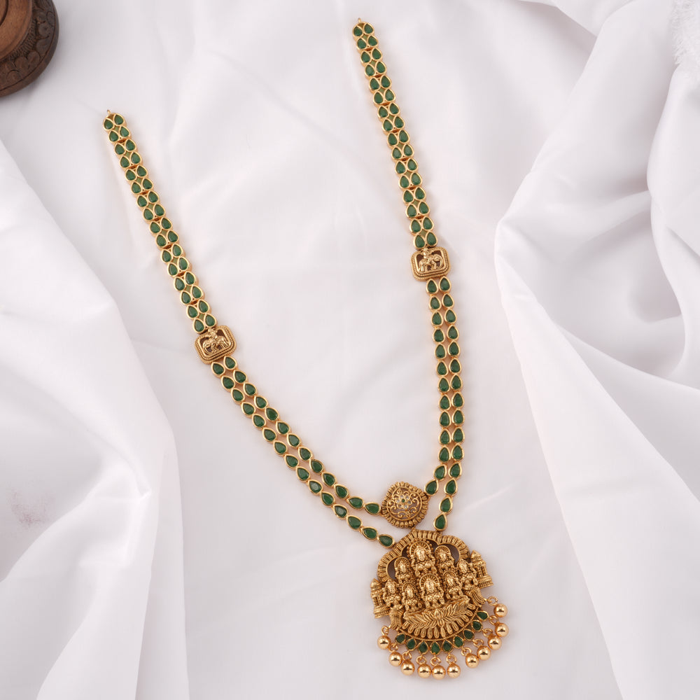 Timeless Emerald Ashtalakshmi Golden Haram