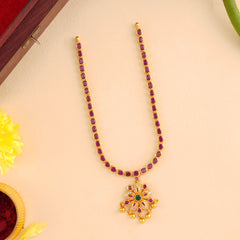 Ruby Blossom with Drops Layer Necklace