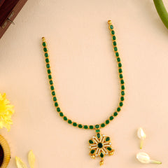 Emerald with Balls Drop Necklace