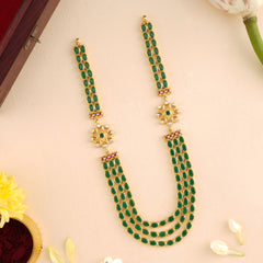 Emerald Blossom Cushion Cut Layer Necklace