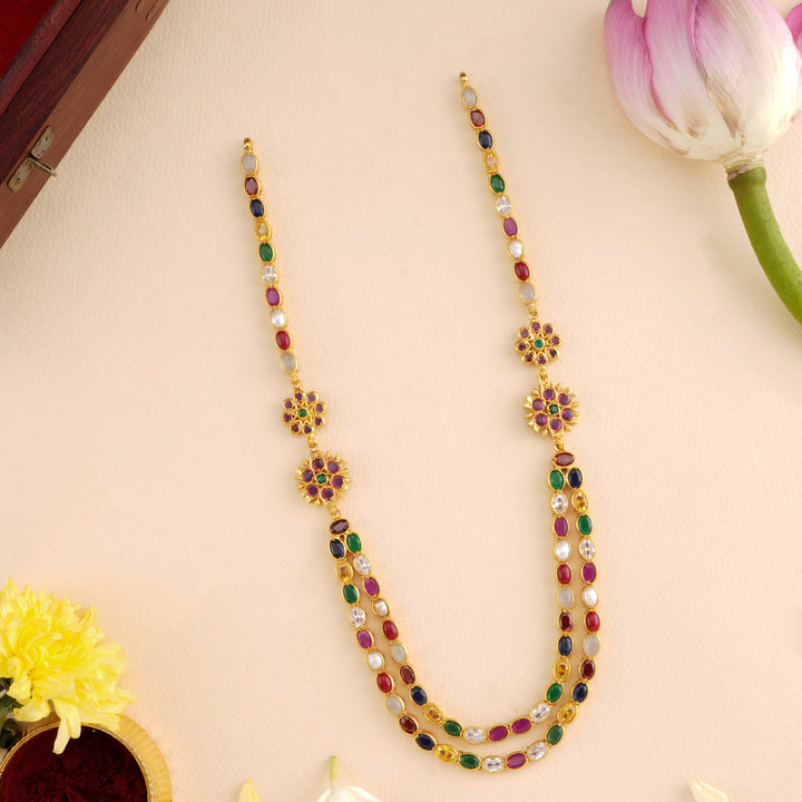 Navaratna Gemstone Layer Necklace