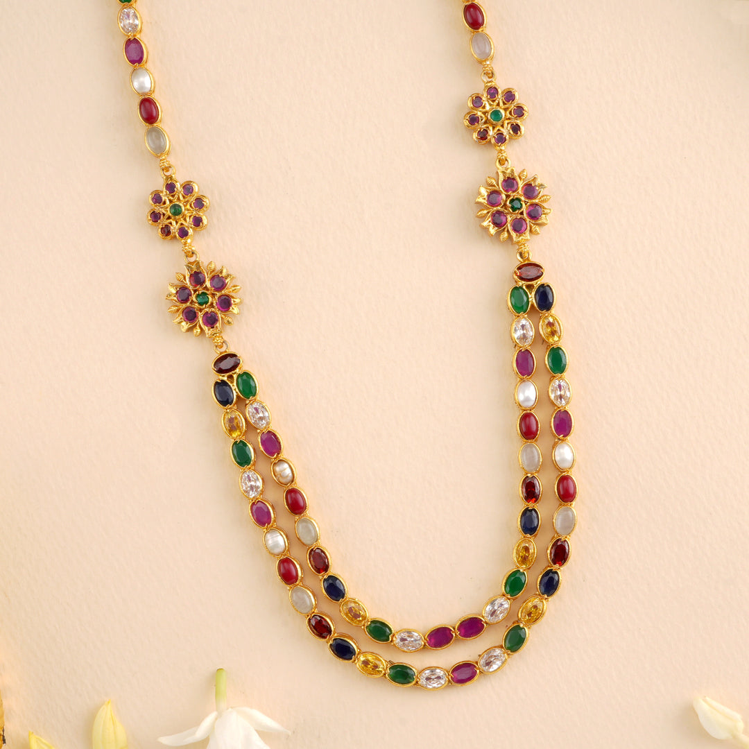 Navaratna Gemstone Layer Necklace
