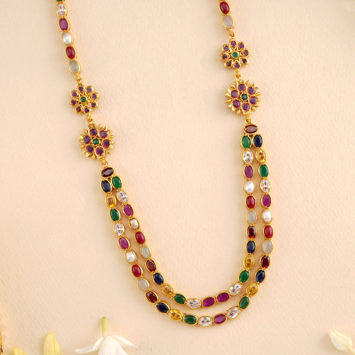 Navaratna Gemstone Layer Necklace