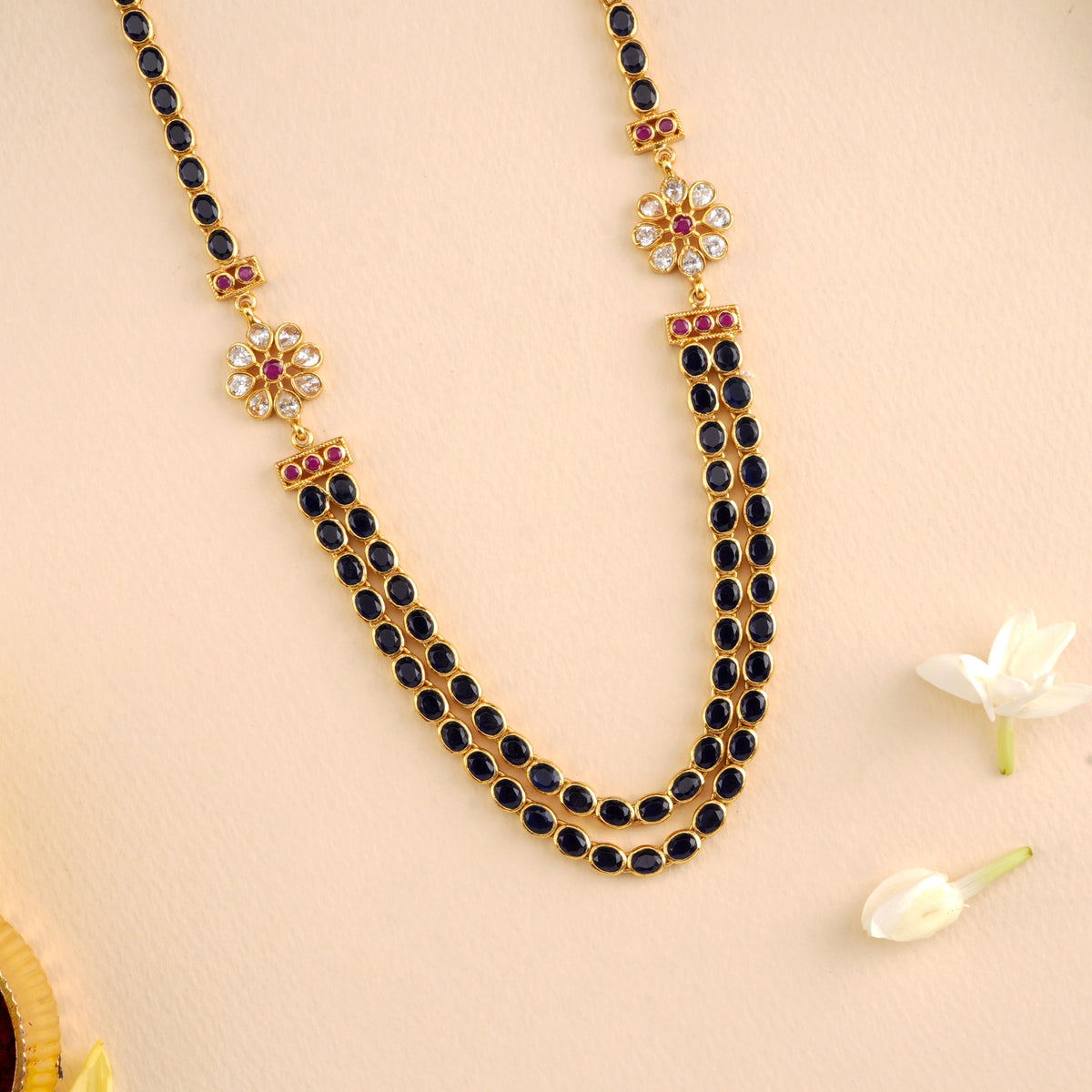 Sapphire Blossom Layer Necklace