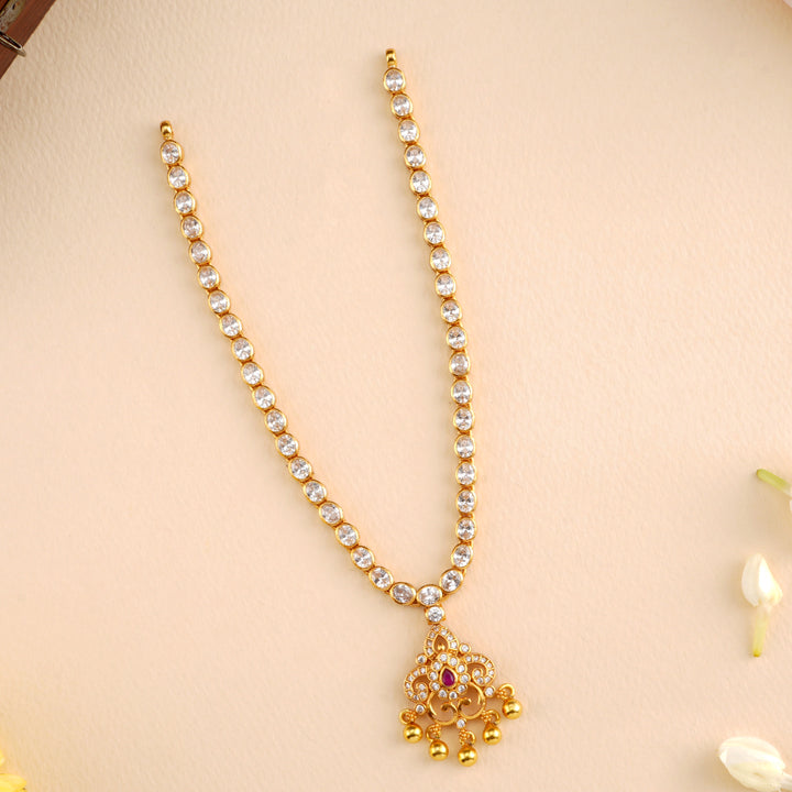Elegant White Stone Floral Necklace
