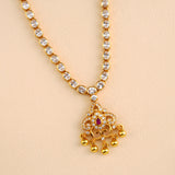 Elegant White Stone Floral Necklace
