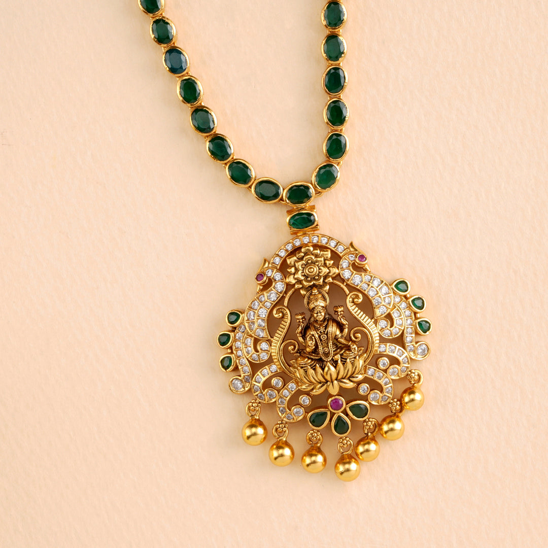 Precious Lakshmi with Blossom Beaded Necklace