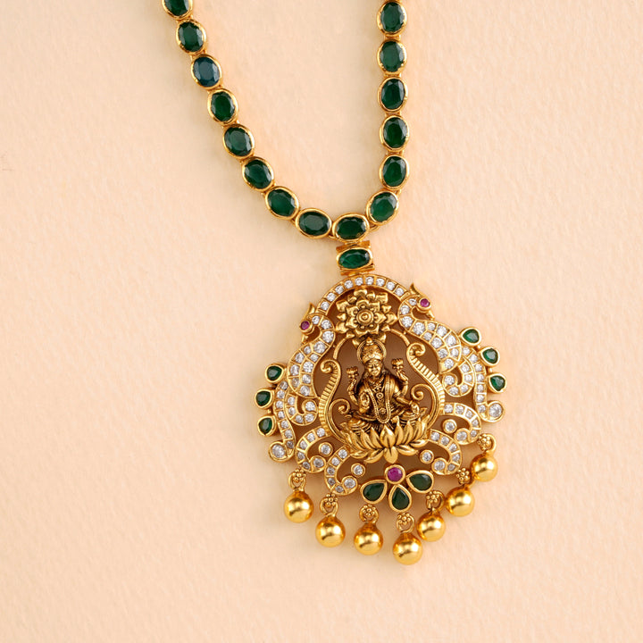 Precious Lakshmi with Blossom Beaded Necklace