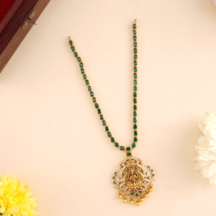 Precious Lakshmi with Blossom Beaded Necklace