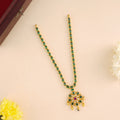 Emerald Flower Single Layer Necklace