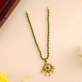 Stylish Emerald Blossom Step Necklace