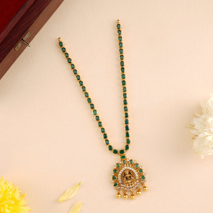 Divine Lakshmi Grass Emerald Necklace