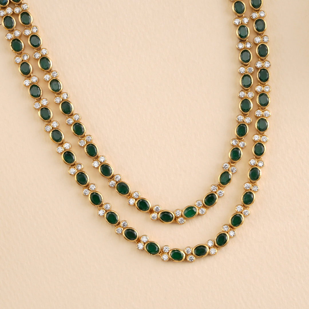 Antique Lakshmi with Emerald Oval Shape Necklace