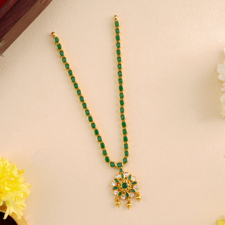 Classic Emerald Balls Drop Layer Necklace